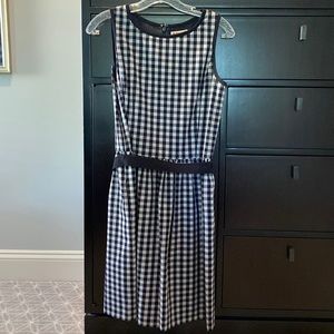 Brooks Brothers Navy Gingham Dress with Belt